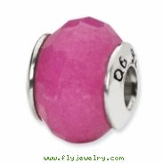 Sterling Silver Reflections Fuschia Quartz Stone Bead