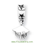 Sterling Silver Reflections Graduation Cap Dangle Bead