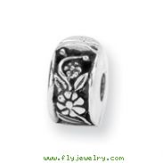 Sterling Silver Reflections Hinged Floral Clip Bead