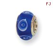 Sterling Silver Reflections Kids Blue Murano Glass Bead