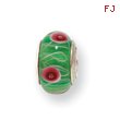 Sterling Silver Reflections Kids Green Murano Glass Bead