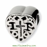 Sterling Silver Reflections Kids Heart w/Cross and Scroll Bead