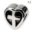 Sterling Silver Reflections Kids Heart w/Cross Bead