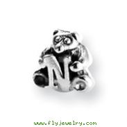 Sterling Silver Reflections Kids Letter N Bead