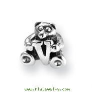 Sterling Silver Reflections Kids Letter V Bead