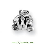 Sterling Silver Reflections Kids Letter W Bead