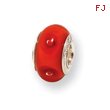 Sterling Silver Reflections Kids Orange Murano Glass Bead