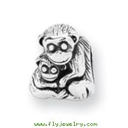 Sterling Silver Reflections Mama & Baby Monkey Bead