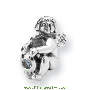 Sterling Silver Reflections March Cubic Zirconia Antiqued Bead