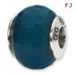 Sterling Silver Reflections Medium Blue Quartz Stone Bead