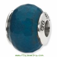 Sterling Silver Reflections Medium Blue Quartz Stone Bead