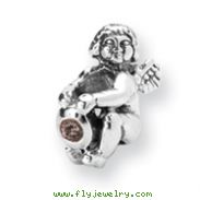 Sterling Silver Reflections October Cubic Zirconia Antiqued Bead