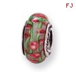 Sterling Silver Reflections PalePink/Green Murano Glass Bead