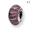 Sterling Silver Reflections Pastel Striped Murano Glass Bead