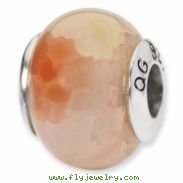 Sterling Silver Reflections Pink Cracked Agate Stone Bead