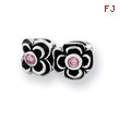 Sterling Silver Reflections Pink CZ Connector Bead