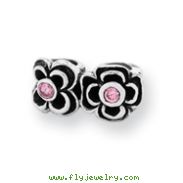 Sterling Silver Reflections Pink CZ Connector Bead