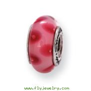 Sterling Silver Reflections Pink Murano Glass Bead