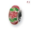 Sterling Silver Reflections Pink/Green Murano Glass Bead