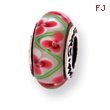 Sterling Silver Reflections Pink/Green Murano Glass Bead