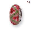 Sterling Silver Reflections Pink/Green Murano Glass Bead