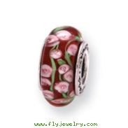 Sterling Silver Reflections Pink/Red Murano Glass Bead