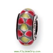 Sterling Silver Reflections Pink/Yellow Murano Glass Bead