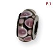 Sterling Silver Reflections Purple/Black Murano Glass Bead