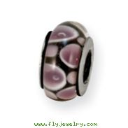 Sterling Silver Reflections Purple/Black Murano Glass Bead