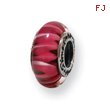 Sterling Silver Reflections Red Murano Glass Bead