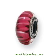 Sterling Silver Reflections Red Murano Glass Bead