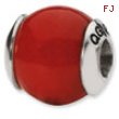 Sterling Silver Reflections Red Quartz Stone Bead