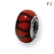 Sterling Silver Reflections Red/Black Murano Glass Bead