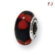 Sterling Silver Reflections Red/Black Murano Glass Bead