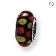 Sterling Silver Reflections Red/Black Murano Glass Bead