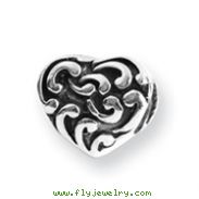 Sterling Silver Reflections Scroll Heart Bead