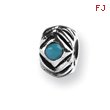 Sterling Silver Reflections Turquoise Cubic Zirconia Bead