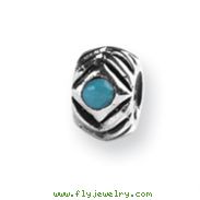 Sterling Silver Reflections Turquoise Cubic Zirconia Bead