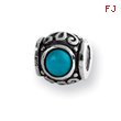 Sterling Silver Reflections Turquoise Cubic Zirconia Bead