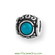 Sterling Silver Reflections Turquoise Cubic Zirconia Bead