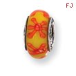 Sterling Silver Reflections Yellow/Orange Murano Glass Bead