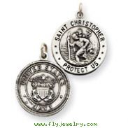 Sterling Silver Reversable US Navy St. Christopher Pendant