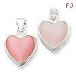 Sterling Silver Reversible Heart Mother Of Pearl Pendant