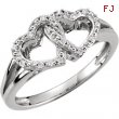 Sterling Silver Ring 06.00 Complete with Stone ROUND VARIOUS Polished .05CTW DIA HEART RING