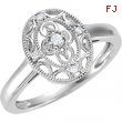 Sterling Silver Ring 07.00 Complete with Stone ROUND VARIOUS Polished .05CTW DIAMOND RING