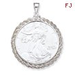 Sterling Silver Rope Coin Bezel Pendant