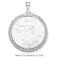 Sterling Silver Rope Coin Bezel Pendant