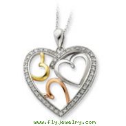 Sterling Silver Rose & Gold-plated The Bond Of Love 18" Heart Necklace