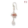 Sterling Silver Rose Crystal & Freshwater Cultured Pink Pearl Earrings