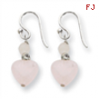 Sterling Silver Rose Quartz Antiqued Earrings